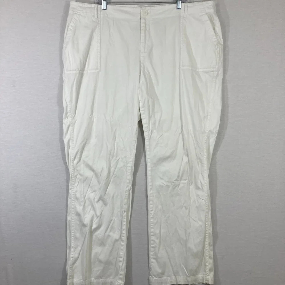 J.Jill White Straight Leg Business/Office High Rise Pants size 22